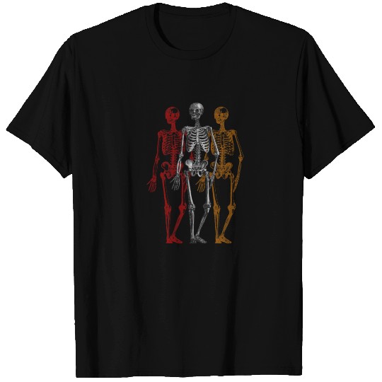 Skeleton Halloween 3 Twins T Shirts