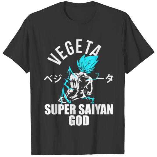 Vegeta saiyan god for black T Shirts