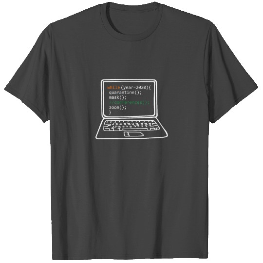 2020 Code Programmer JavaScript Quarantine Copy T Shirts