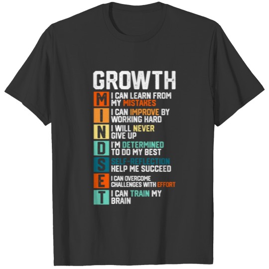 Growth Mindset Entrepreneur Teacher Motivation T Shirts