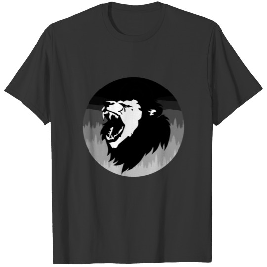 Forest Lion Black and White T Shirts