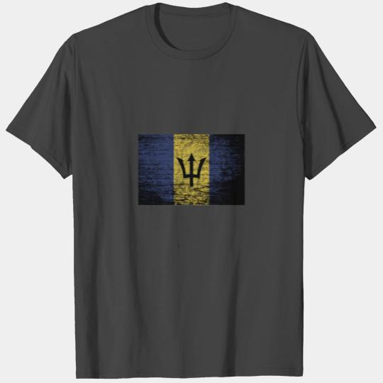 Flag of Barbados distressed and worn T Shirts