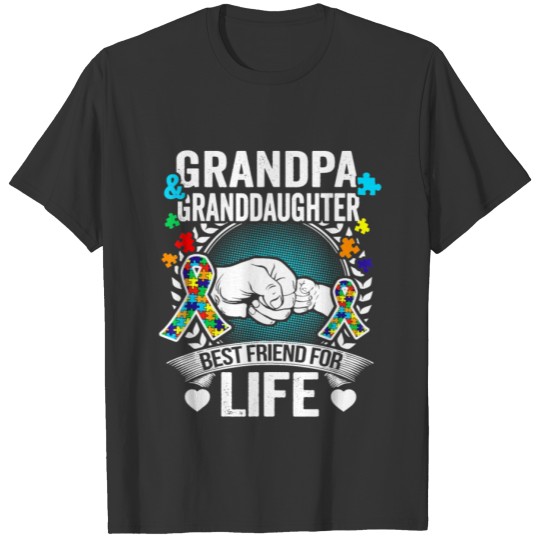 Autism Awareness Grandpa Granddaughter Best Friend T-shirt