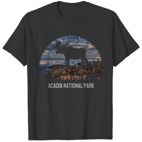 Acadia National Park Vintage Moose T Shirts
