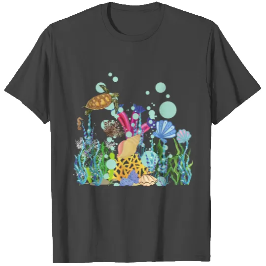 Turtle under the sea T Shirts
