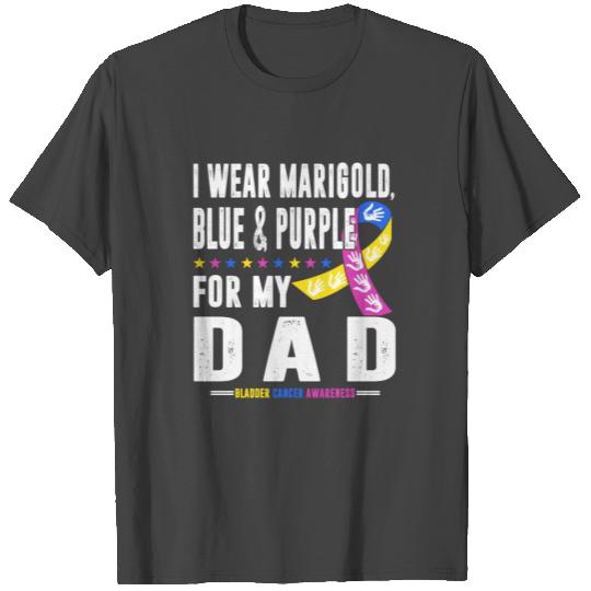 Bladder Cancer Awareness I Wear Marigold Blue And T Shirts