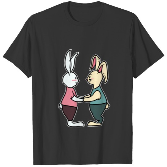 Cute Bunnies Love Couple Valentines Day T-shirt