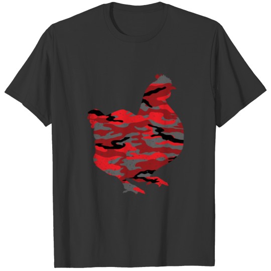 Chicken camo - red - funny veteran and military T Shirts