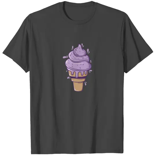 fruity purple blueberry soft ice cream in a bag T Shirts