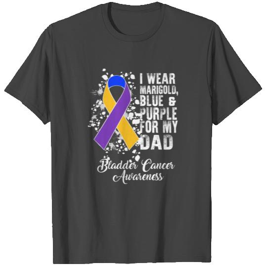 Bladder Cancer Awareness I Wear Marigold Blue And T Shirts