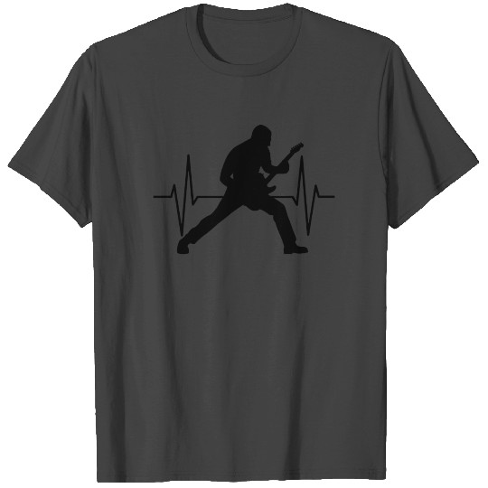 Guitar Player Gift Rock Electric Guitar EKG Line T Shirts