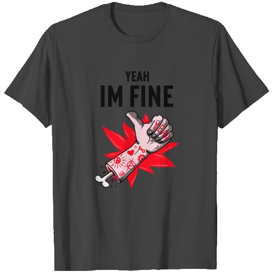 Yeah Im Fine Hand Thumbs Up Halloween Costume T Shirts