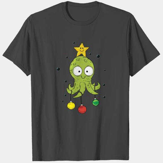 Squid Christmas Tree Xmas Christmas Poinsettia T Shirts