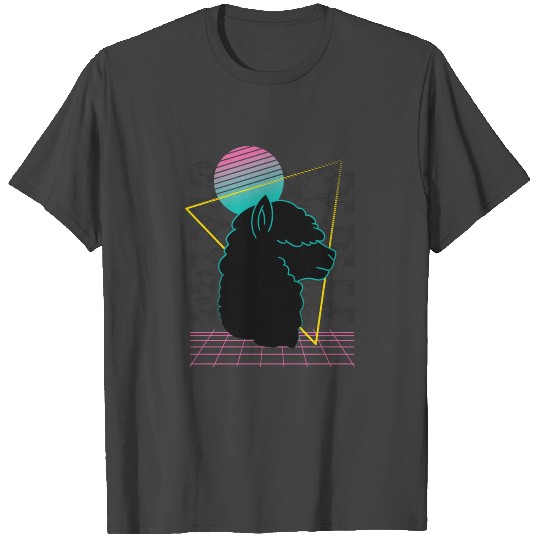 alpaca lama retro T Shirts futuristic