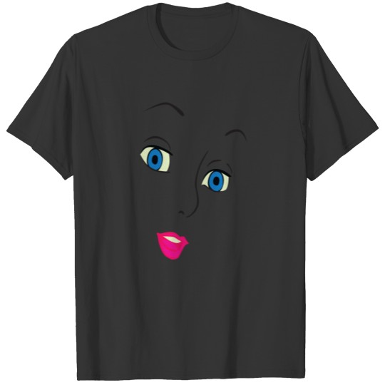 girl face line T-shirt
