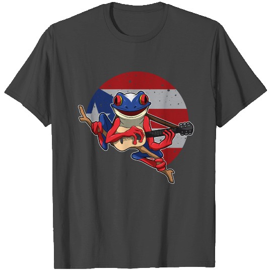 Guitar Playing Coqui Frog - Puerto Rico Animal T Shirts