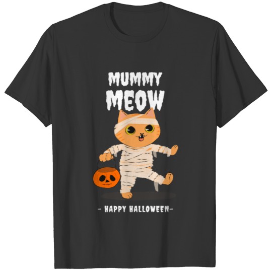 mummy meow happy halloween T Shirts