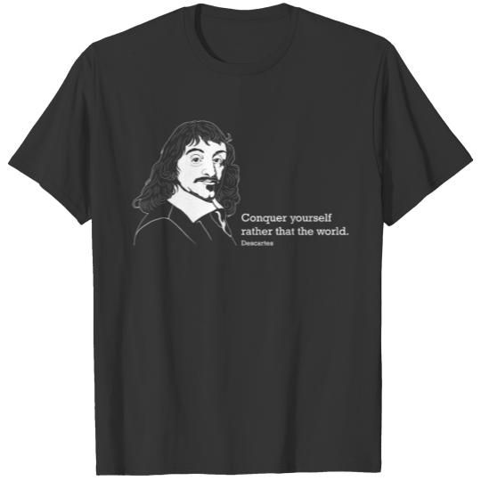 Conquer Yourself Philosophy Quote Rene Descartes T-shirt