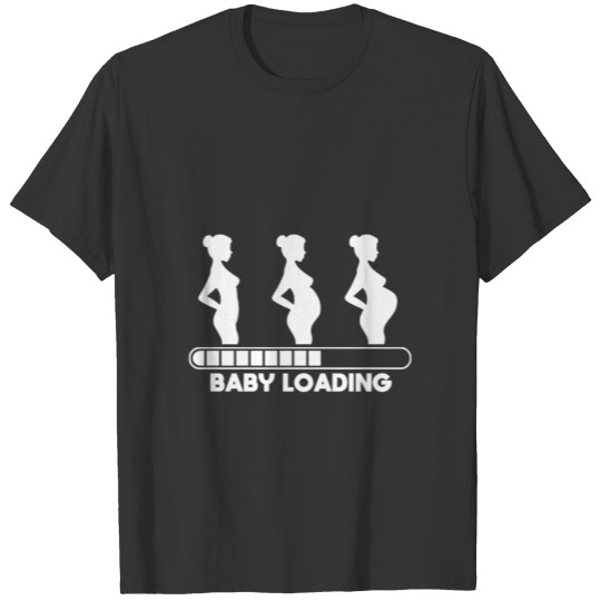 Pregnant woman loading bar family growth T Shirts