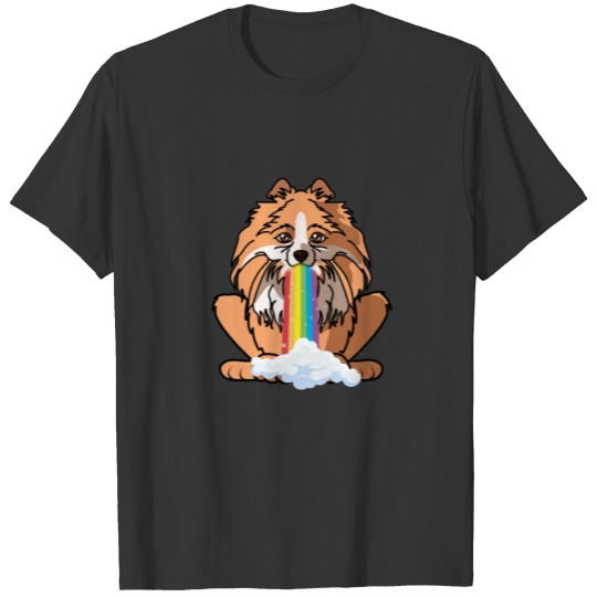 Rainbow Pomeranian Dog Mom Dad Love-r Gift T Shirts