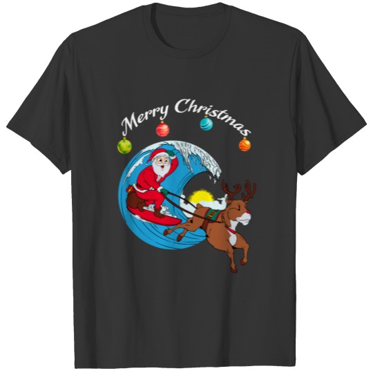 Surfing Merry Christmas T Shirts