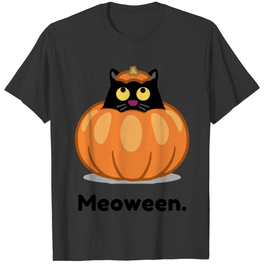 Halloween Pumpkin Cute Black Cat, For Cat Lover T-shirt