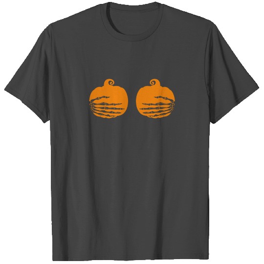 Hilarious Halloween Pumpkin Boobs Gift Fun Skeleto T Shirts