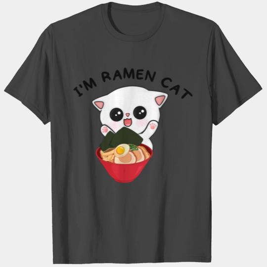 I'm Ramen Cat Japan Anime Stil Cute Paws T Shirts