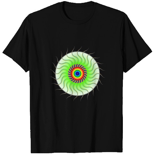 Rainbow Eye Candy Lime Green Spiral T Shirts