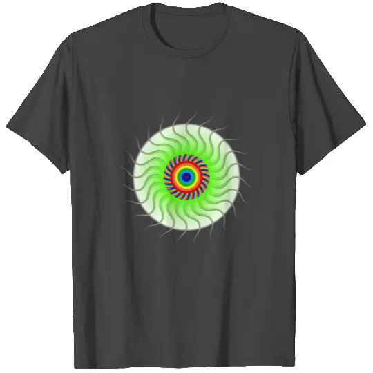 Rainbow Eye Candy Lime Green Spiral T Shirts