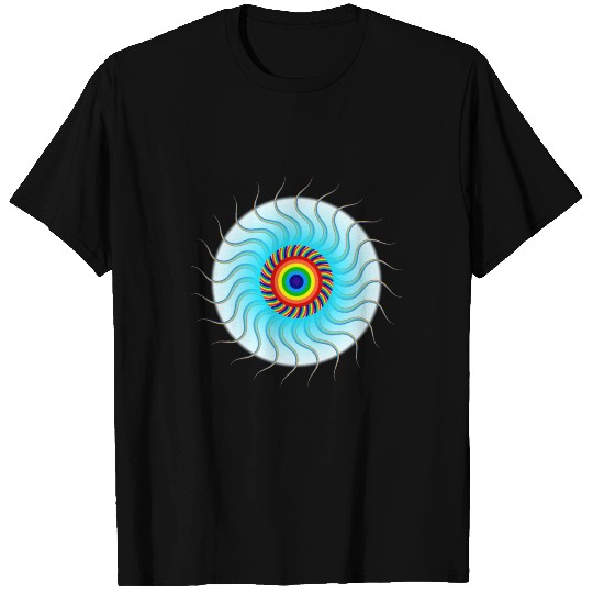 Rainbow Eye Ice Blue Aqua Candy Spiral T Shirts