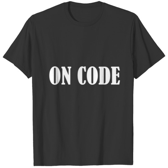 ON CODE (WHITE PRINT) T-shirt