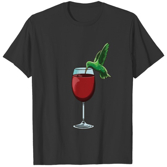Funny Hummingbird and Wine Lover Bird Watcher T Shirts