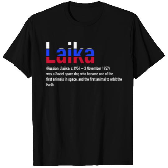 laika russia dog design T Shirts