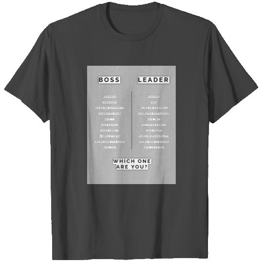 Boss vs Leader Comparison T Shirts