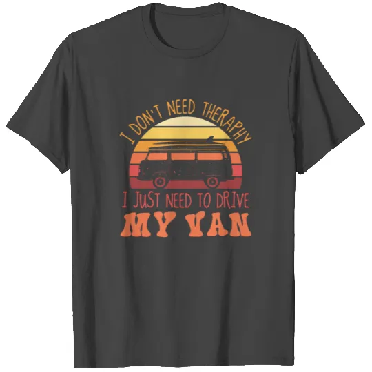 Road Trip Camping Van Theraphy Vintage T Shirts