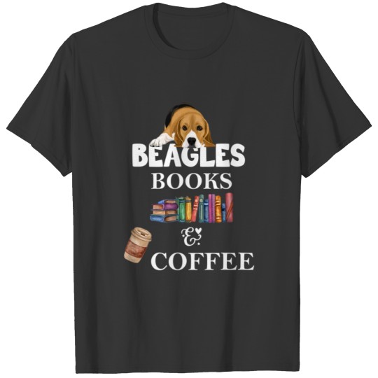 Beagles Books & Coffee Funny Quote Design Premium T-shirt