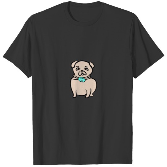Pug Cute Collar Dog Face Mask T Shirts