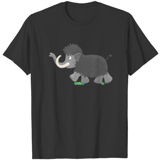 Cute happy mammoth cartoon illustration T-shirt
