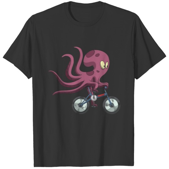 Bicycle cyclist octopus T-shirt
