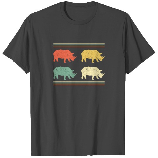 Rhino T Shirts Animal Lover Gift Colorful Rhinos
