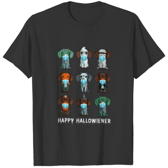 Dachshund Happy Halloweiner Halloween Quarantine T-shirt