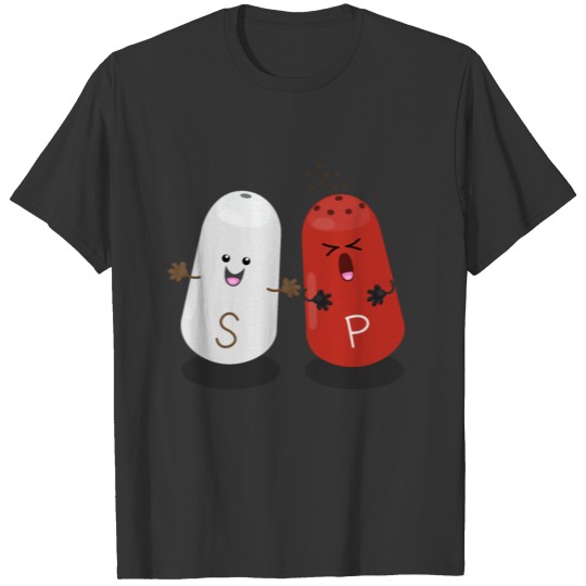 Cute kawaii salt and pepper shakers cartoon T-shirt