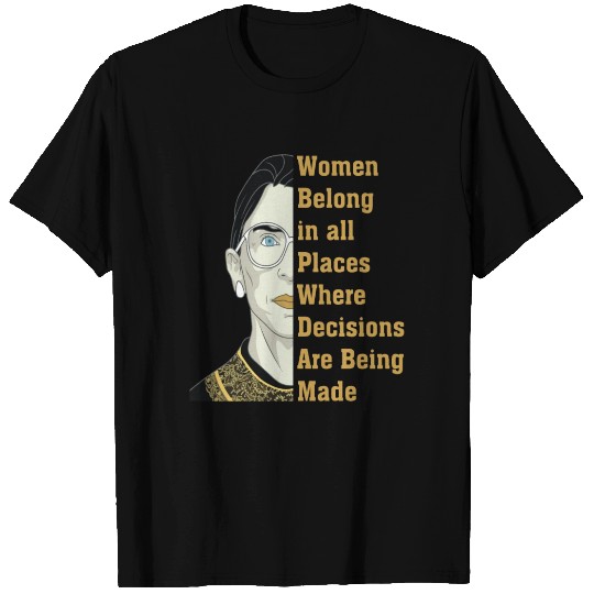 Ruth Bader Ginsburg Half Portrait Saying T Shirts