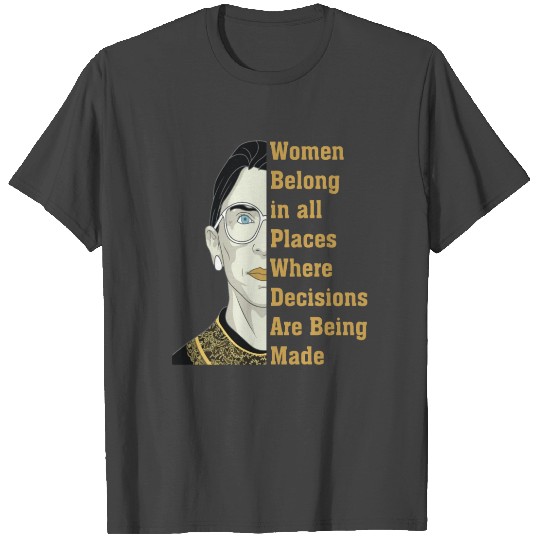 Ruth Bader Ginsburg Half Portrait Saying T Shirts