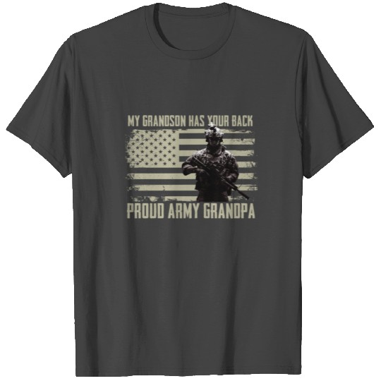 Proud Grandpa Military Support For Soldier Grandso T Shirts