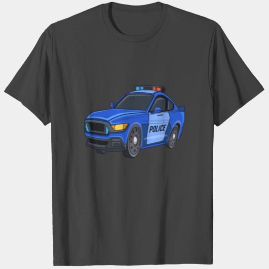 Police car blue light patrol car - Highway Police T Shirts