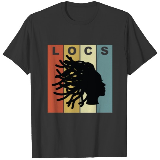 Locs Silhouette Vintage Retro T-shirt