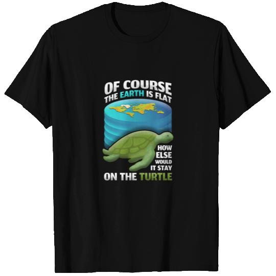 Flat Earth Society Design Turtle Elephants T Shirts