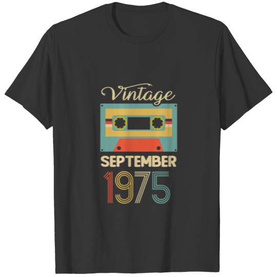 Vintage 80s September 1975 45th Birthday Gift Idea T-shirt